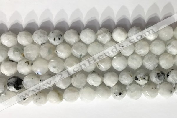 CNG9066 15.5 inches 10mm faceted nuggets white moonstone gemstone beads