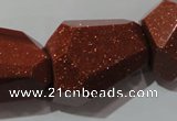 CNG907 15.5 inches 22*30mm faceted nuggets goldstone beads