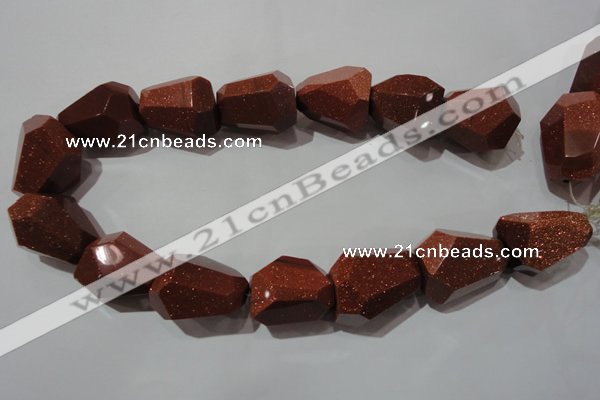 CNG907 15.5 inches 22*30mm faceted nuggets goldstone beads