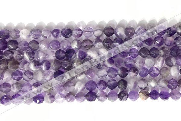 CNG9075 15.5 inches 6mm faceted nuggets dogtooth amethyst gemstone beads