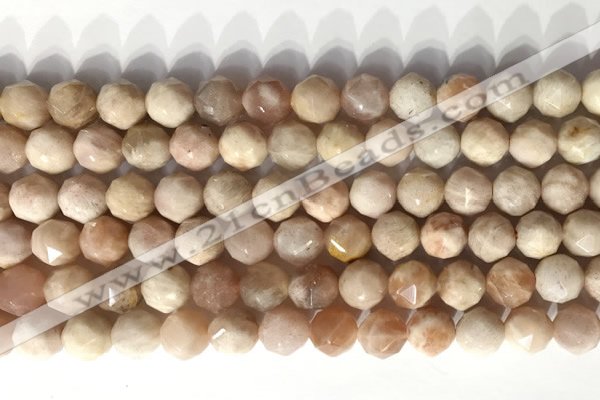 CNG9081 15.5 inches 8mm faceted nuggets moonstone gemstone beads