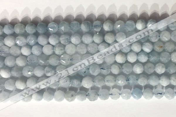 CNG9084 15.5 inches 6mm faceted nuggets aquamarine gemstone beads