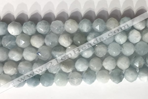 CNG9086 15.5 inches 10mm faceted nuggets aquamarine gemstone beads