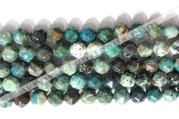 CNG9088 15.5 inches 10mm faceted nuggets chrysocolla gemstone beads
