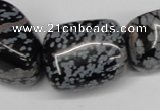 CNG91 15.5 inches 14*16mm - 20*30mm nuggets snowflake obsidian beads