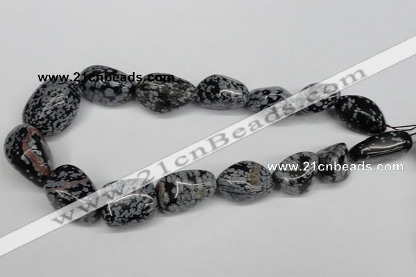 CNG91 15.5 inches 14*16mm - 20*30mm nuggets snowflake obsidian beads