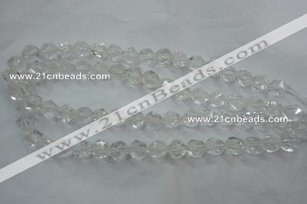 CNG910 15 inches 6mm faceted nuggets white crystal beads