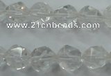 CNG913 15 inches 12mm faceted nuggets white crystal beads