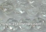 CNG914 15 inches 14mm faceted nuggets white crystal beads