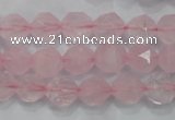 CNG920 15 inches 10mm faceted nuggets rose quartz beads