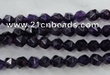 CNG927 15 inches 6mm faceted nuggets amethyst gemstone beads