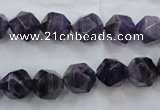 CNG929 15 inches 10mm faceted nuggets amethyst gemstone beads