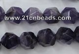 CNG931 15 inches 14mm faceted nuggets amethyst gemstone beads