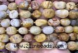 CNG9335 10*14mm - 13*18mm nuggets yellow crazy lace agate beads