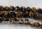 CNG935 15 inches 6mm faceted nuggets yellow tiger eye beads