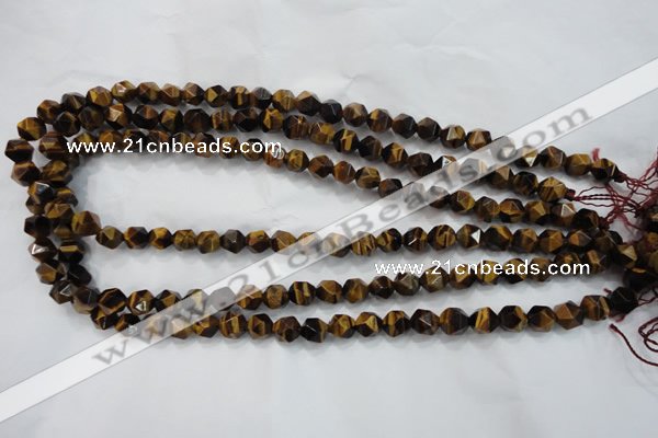 CNG935 15 inches 6mm faceted nuggets yellow tiger eye beads