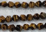 CNG936 15 inches 8mm faceted nuggets yellow tiger eye beads