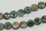 CNI07 16 inches 8mm flat round natural imperial jasper beads wholesale