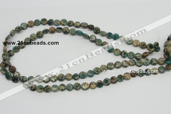 CNI07 16 inches 8mm flat round natural imperial jasper beads wholesale