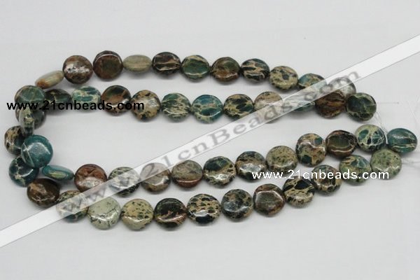 CNI09 16 inches 16mm flat round natural imperial jasper beads wholesale