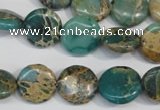 CNI30 15.5 inches 14mm flat round natural imperial jasper beads