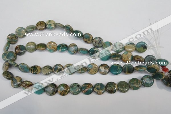 CNI30 15.5 inches 14mm flat round natural imperial jasper beads