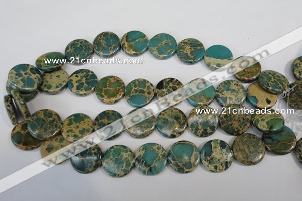 CNI32 15.5 inches 22mm flat round natural imperial jasper beads