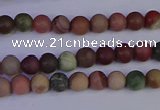 CNI360 15.5 inches 4mm round matte imperial jasper beads wholesale