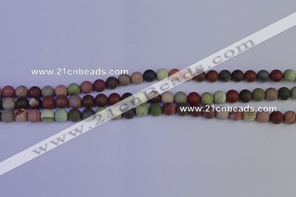 CNI361 15.5 inches 6mm round matte imperial jasper beads wholesale