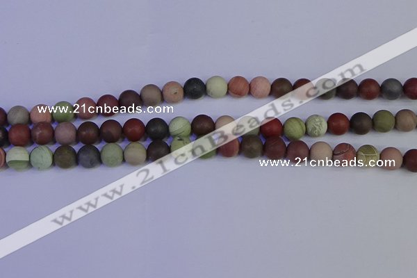 CNI362 15.5 inches 8mm round matte imperial jasper beads wholesale