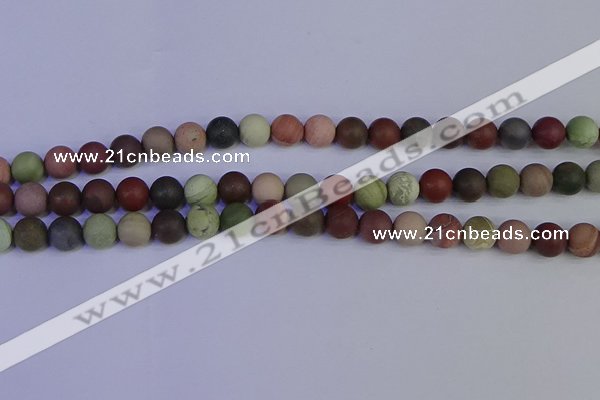 CNI363 15.5 inches 10mm round matte imperial jasper beads wholesale