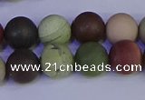 CNI364 15.5 inches 12mm round matte imperial jasper beads wholesale