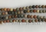 CNI377 15.5 inches 8mm round matte American picture jasper beads