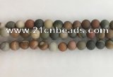 CNI378 15.5 inches 10mm round matte American picture jasper beads