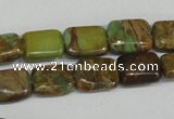 CNI39 15.5 inches 6*8mm rectangle natural imperial jasper beads