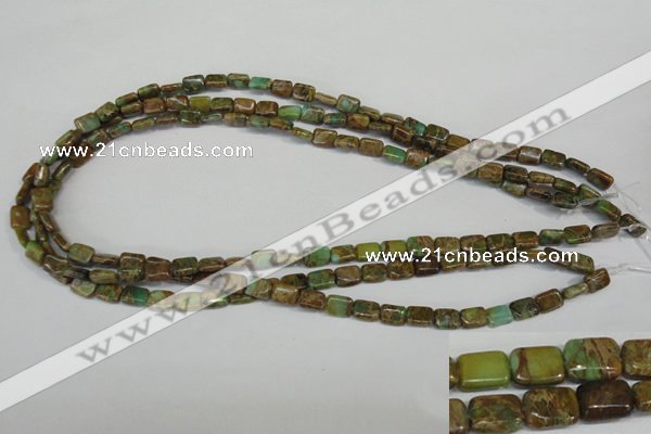 CNI39 15.5 inches 6*8mm rectangle natural imperial jasper beads