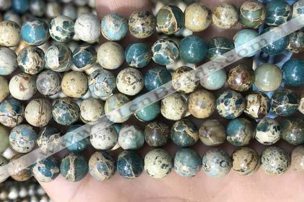 CNI402 15.5 inches 8mm round blue impression jasper beads