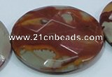 CNJ03 15.5 inches 50mm faceted coin natural noreena jasper beads