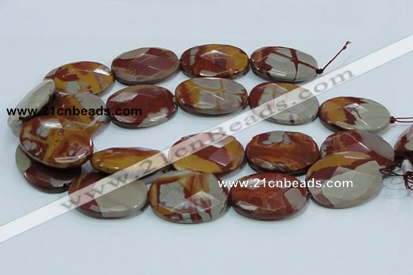 CNJ05 15.5 inches 30*40mm faceted oval natural noreena jasper beads