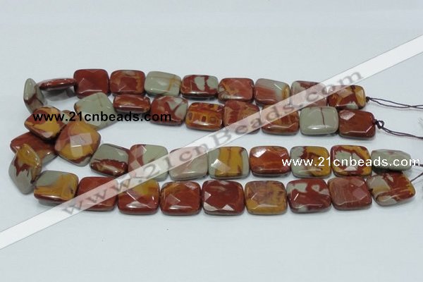 CNJ16 15.5 inches 20*20mm faceted square natural noreena jasper beads