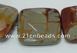 CNJ17 15.5 inches 30*30mm faceted square natural noreena jasper beads