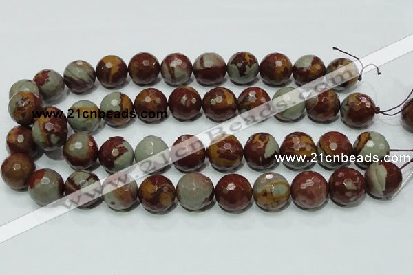 CNJ20 15.5 inches 18mm faceted round natural noreena jasper beads