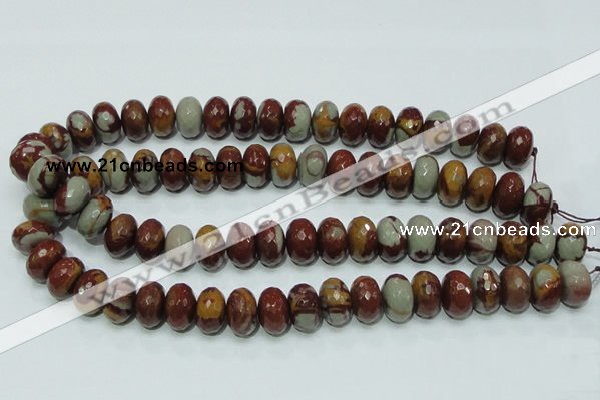 CNJ24 15.5 inches 10*16mm faceted rondelle natural noreena jasper beads