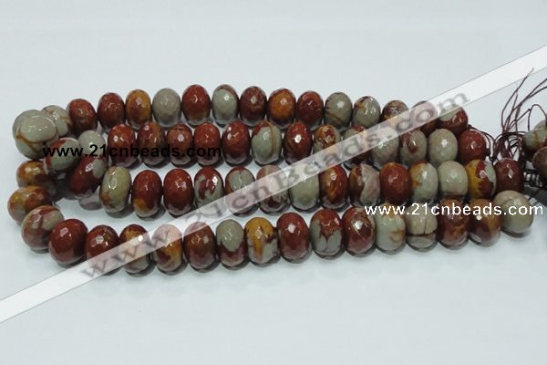 CNJ25 15.5 inches 12*18mm faceted rondelle natural noreena jasper beads