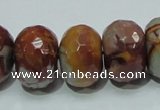 CNJ26 15.5 inches 14*20mm faceted rondelle natural noreena jasper beads