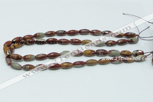 CNJ27 15.5 inches 8*16mm faceted rice natural noreena jasper beads