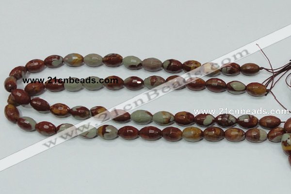 CNJ28 15.5 inches 10*14mm faceted rice natural noreena jasper beads