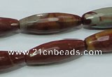 CNJ30 15.5 inches 10*30mm faceted rice natural noreena jasper beads