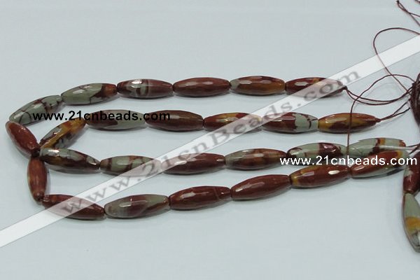 CNJ30 15.5 inches 10*30mm faceted rice natural noreena jasper beads