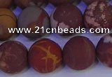 CNJ305 15.5 inches 14mm round matte noreena jasper beads wholesale